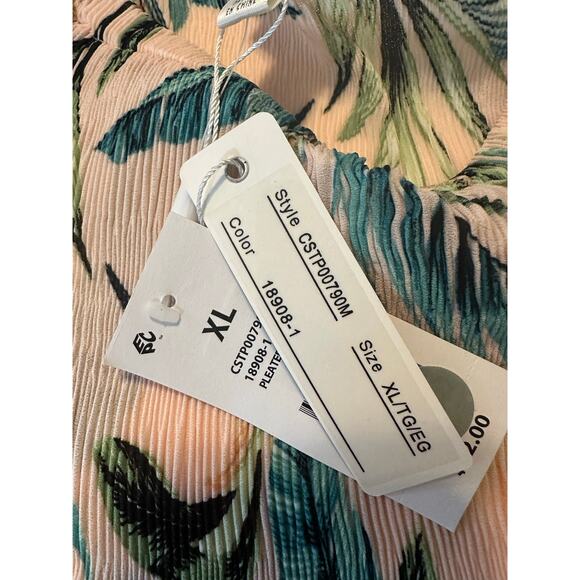 Spense Pleaters Women's Size XL Pink Floral Blouse Top 3/4 Bell Sleeve - Picture 8 of 9